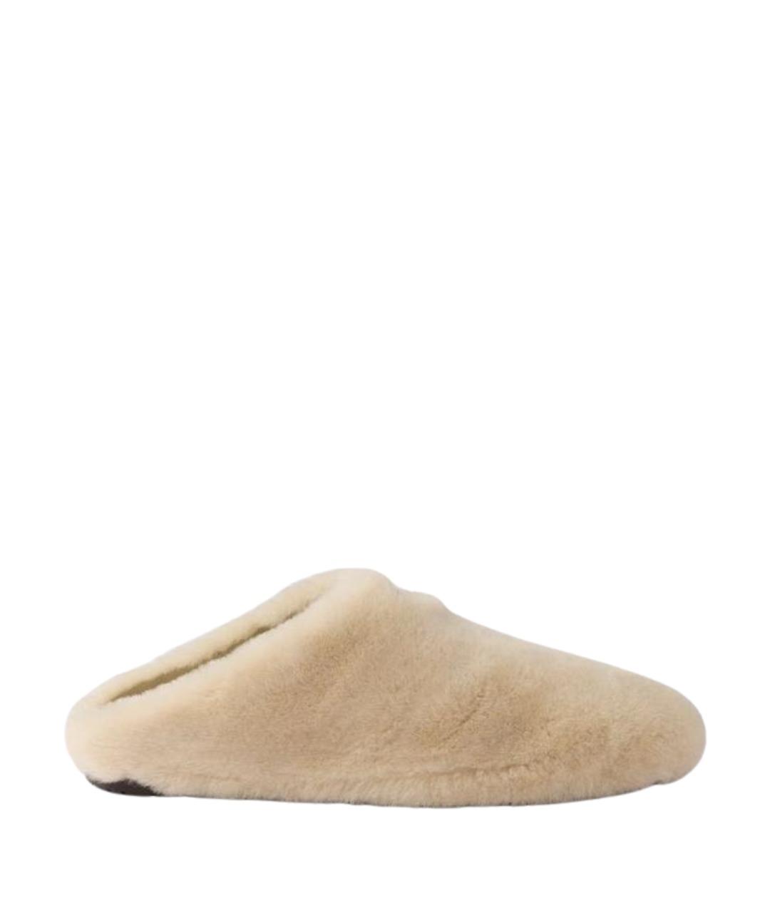 PRADA Бежевые кожаные мюли, фото 1