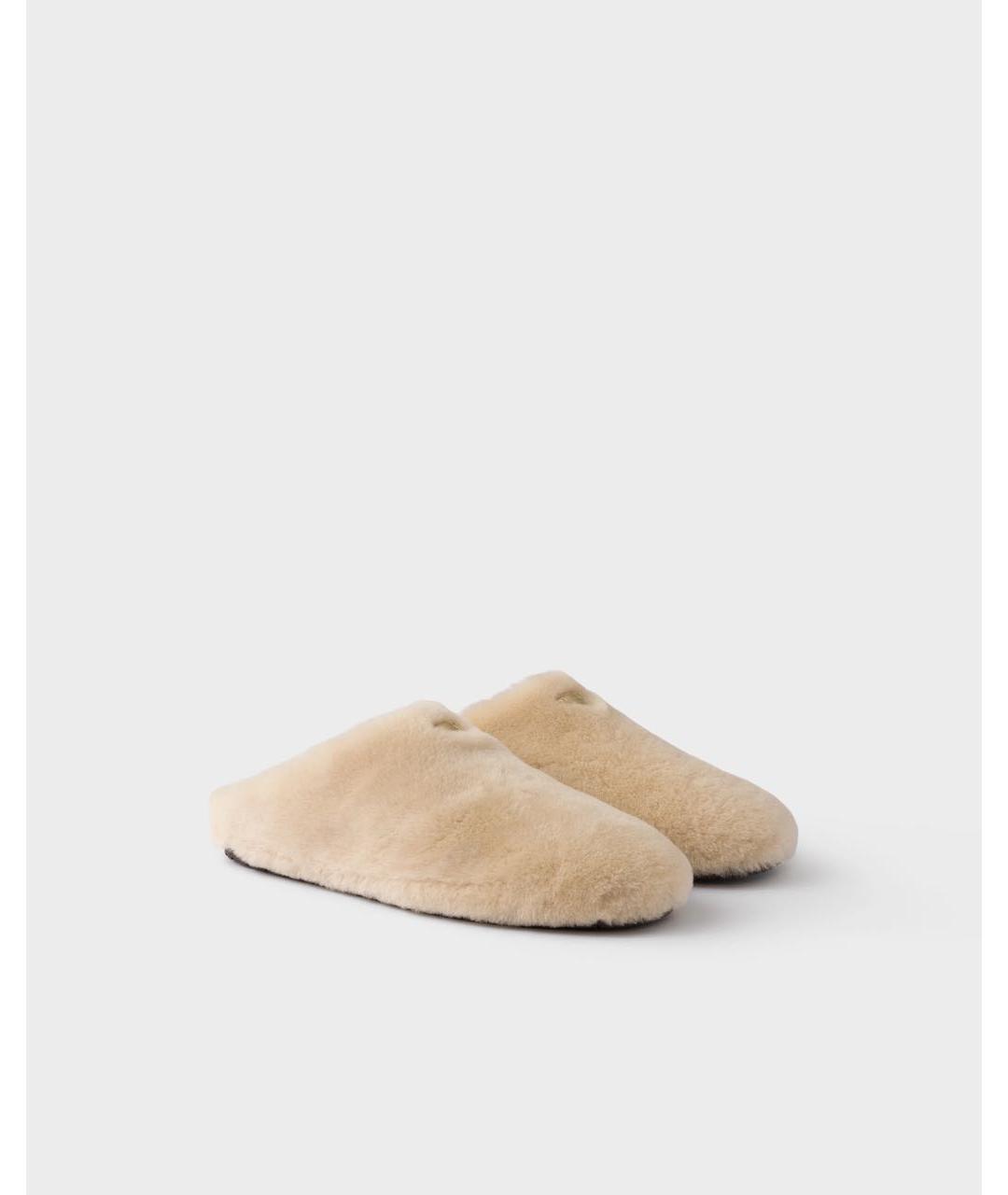 PRADA Бежевые кожаные мюли, фото 2