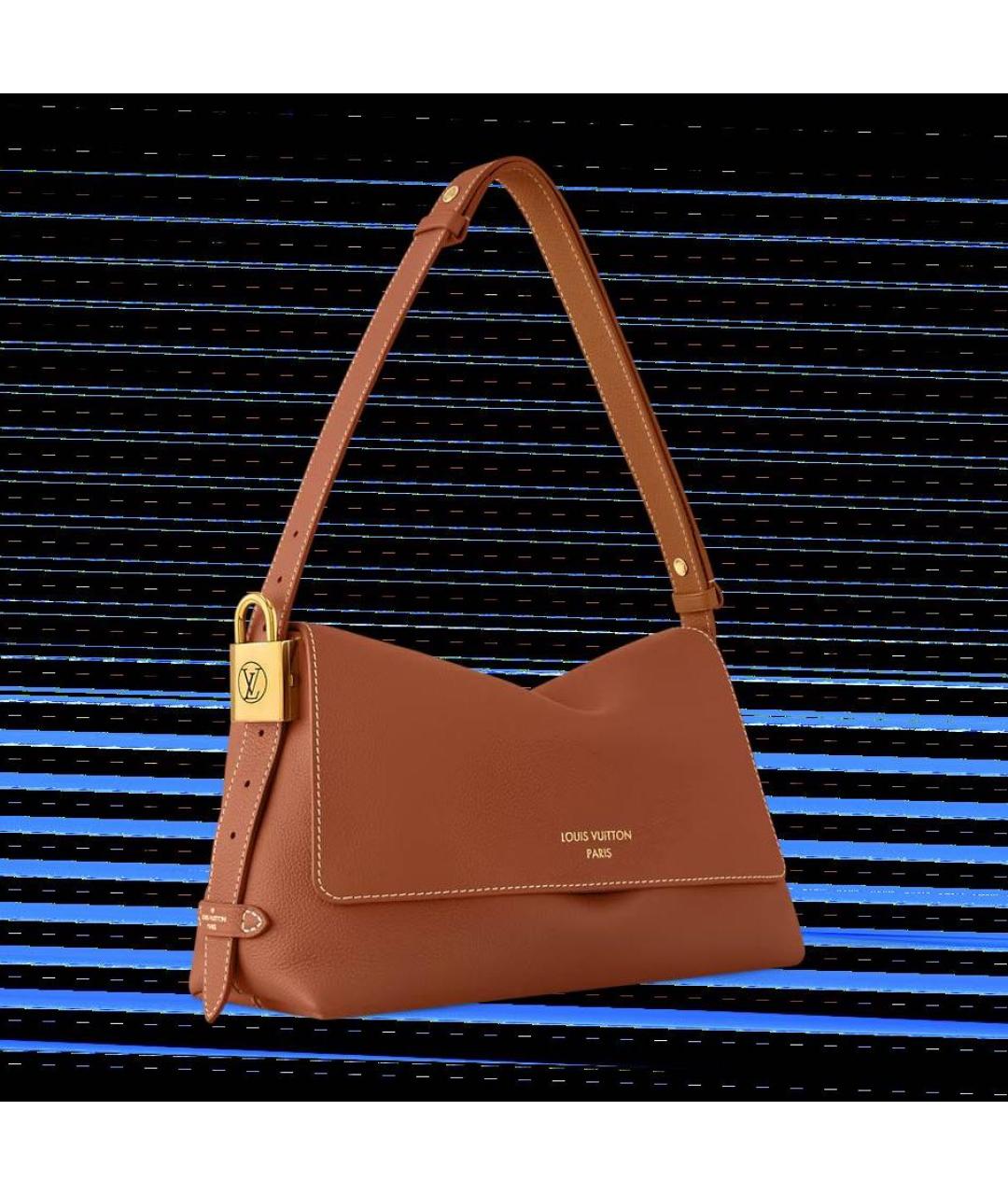 LOUIS VUITTON Коричневая кожаная сумка через плечо, фото 5