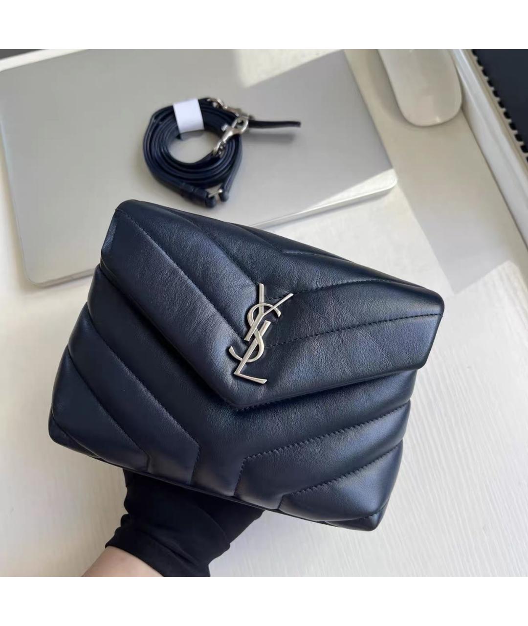 SAINT LAURENT Черная кожаная сумка через плечо, фото 9