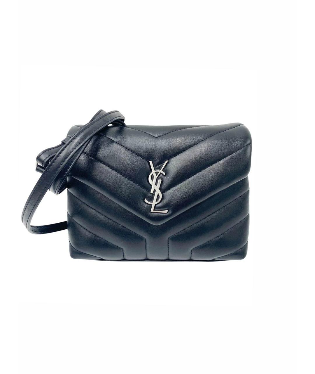 SAINT LAURENT Черная кожаная сумка через плечо, фото 1