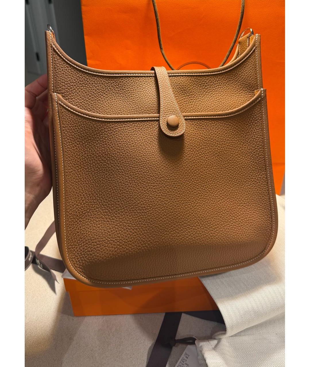 HERMES Коричневая кожаная сумка через плечо, фото 2