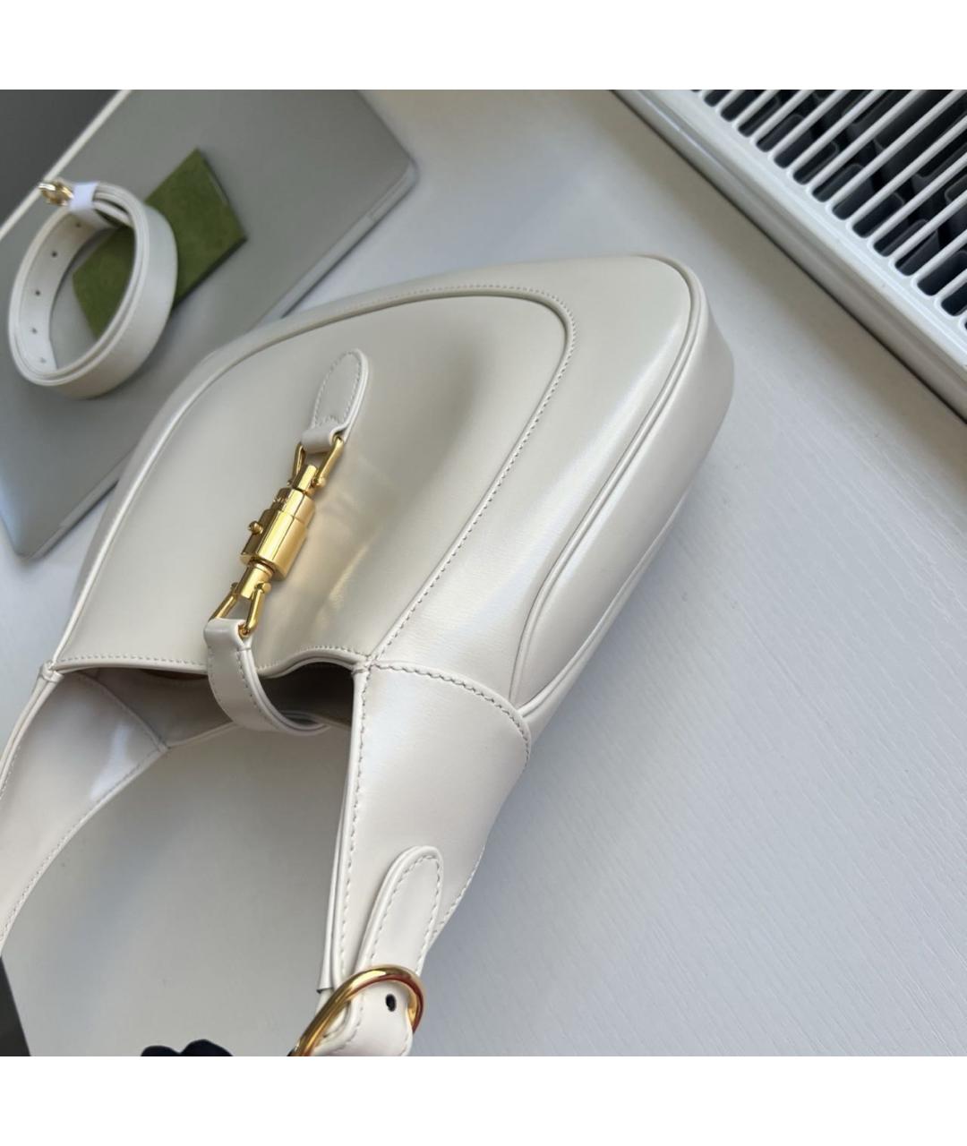 GUCCI Белая кожаная сумка с короткими ручками, фото 3