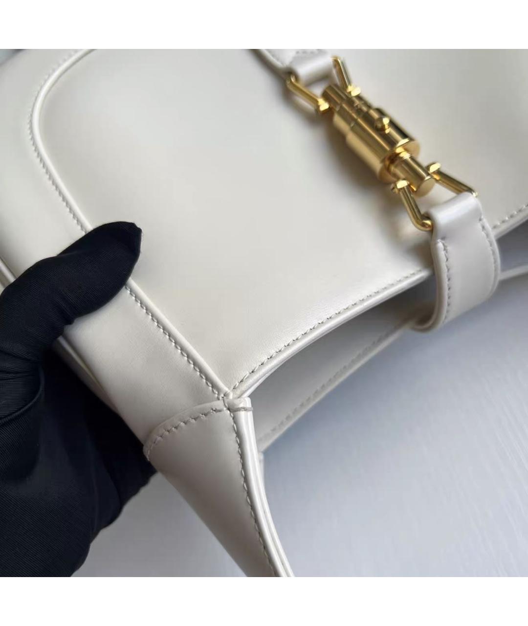 GUCCI Белая кожаная сумка с короткими ручками, фото 6
