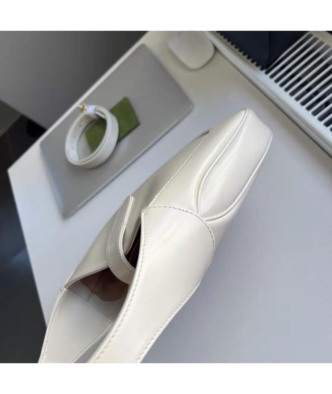 GUCCI Белая кожаная сумка с короткими ручками, фото 5