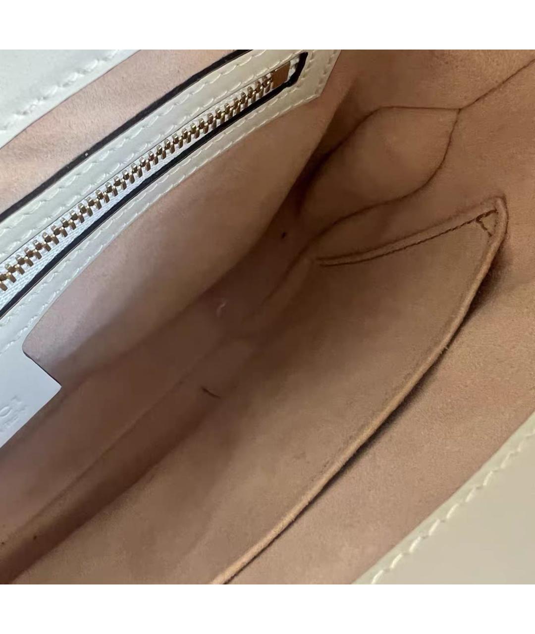 GUCCI Белая кожаная сумка с короткими ручками, фото 8