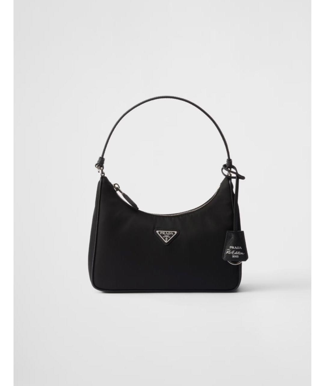 PRADA Черная тканевая сумка с короткими ручками, фото 8