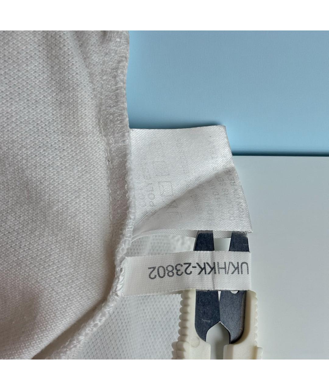 SAINT LAURENT Белое хлопковое поло с коротким рукавом, фото 7