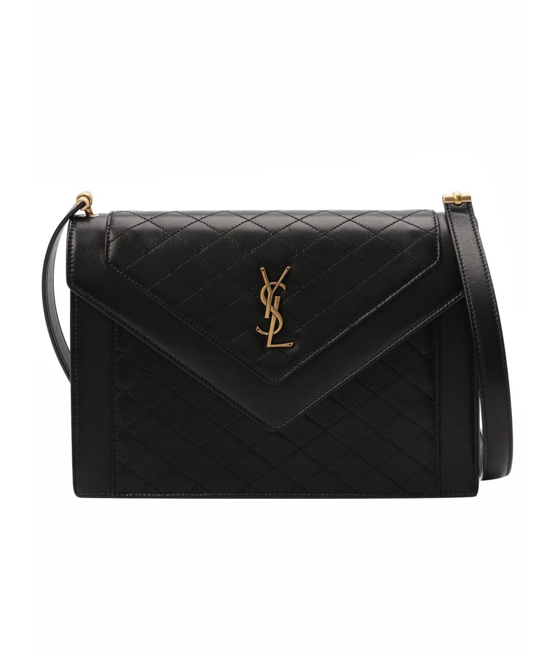 SAINT LAURENT Черная кожаная сумка через плечо, фото 1