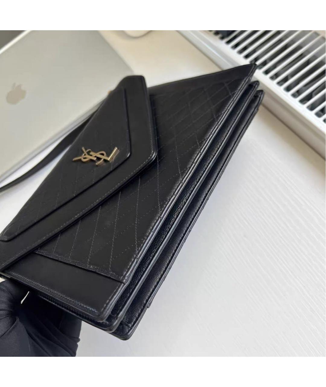 SAINT LAURENT Черная кожаная сумка через плечо, фото 4