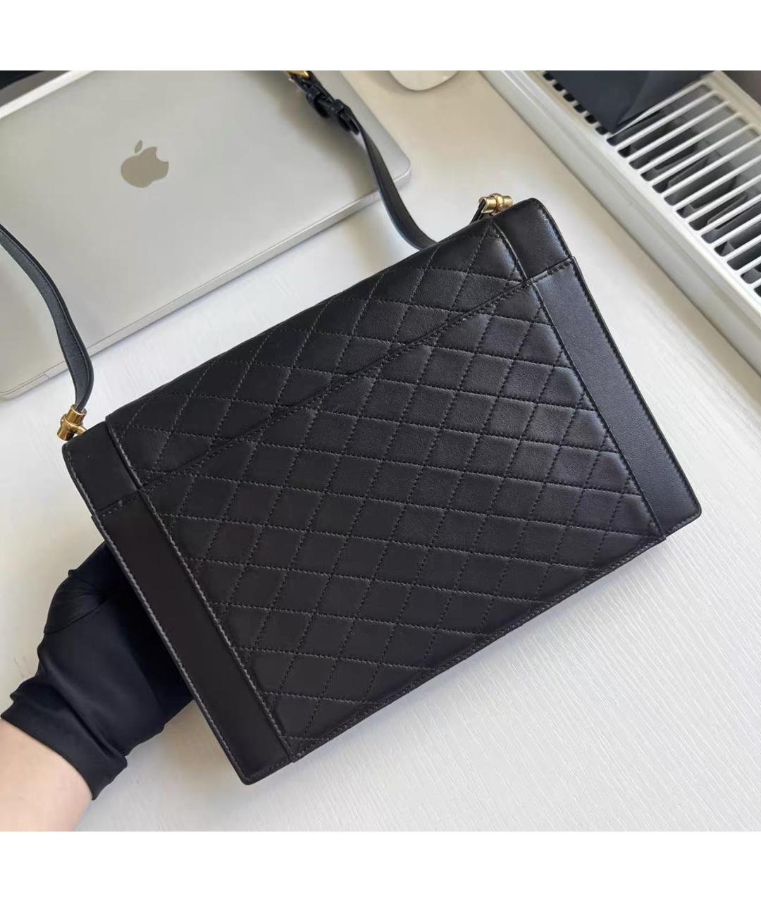 SAINT LAURENT Черная кожаная сумка через плечо, фото 2