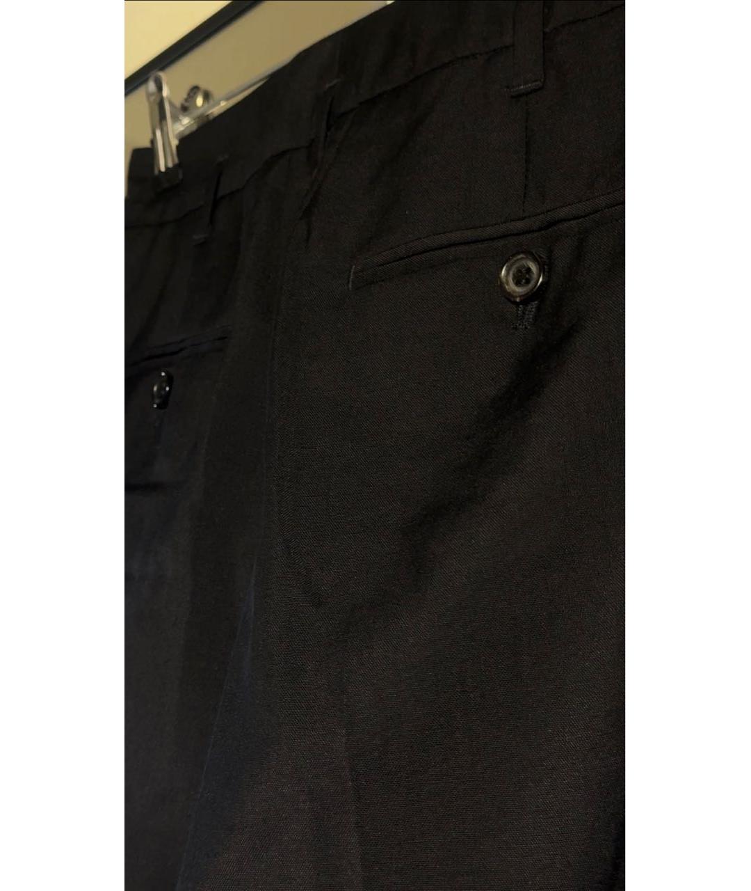 ROBERTO CAVALLI Антрацитовые шерстяные прямые брюки, фото 4