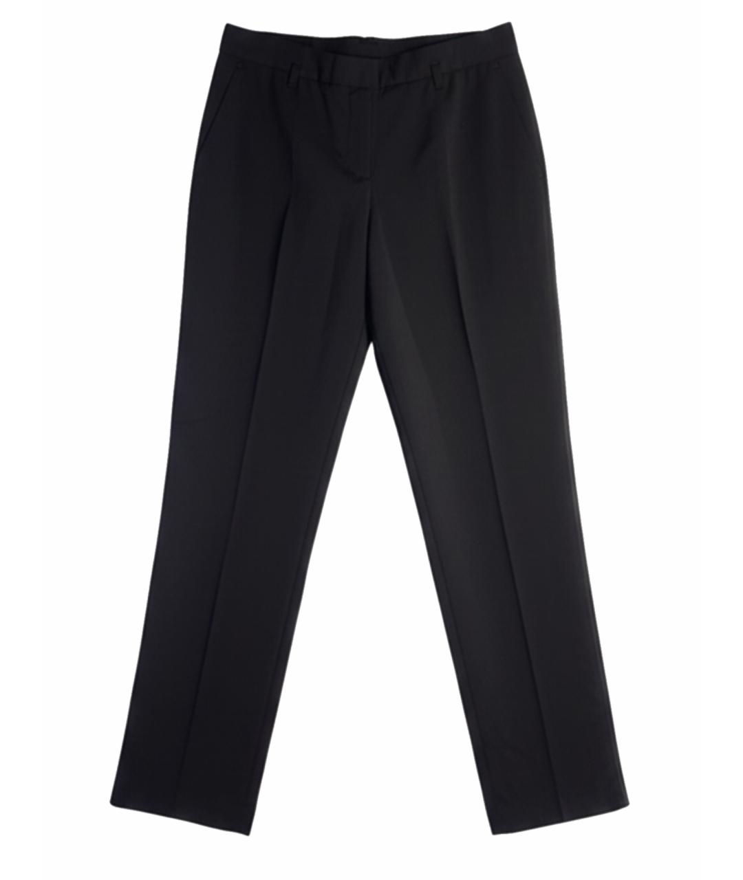 ROBERTO CAVALLI Антрацитовые шерстяные прямые брюки, фото 1