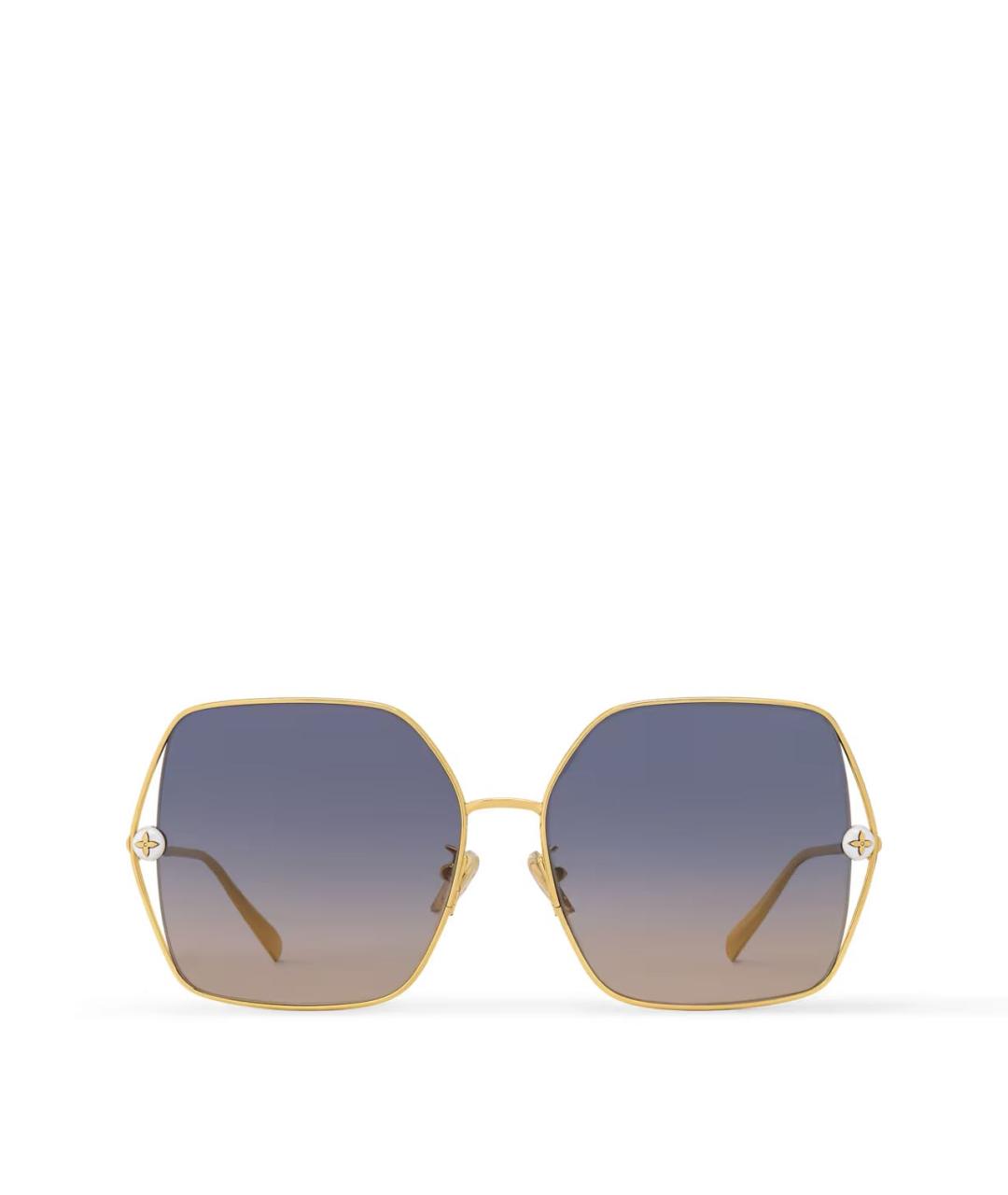 LOUIS VUITTON Золотые металлические солнцезащитные очки, фото 2