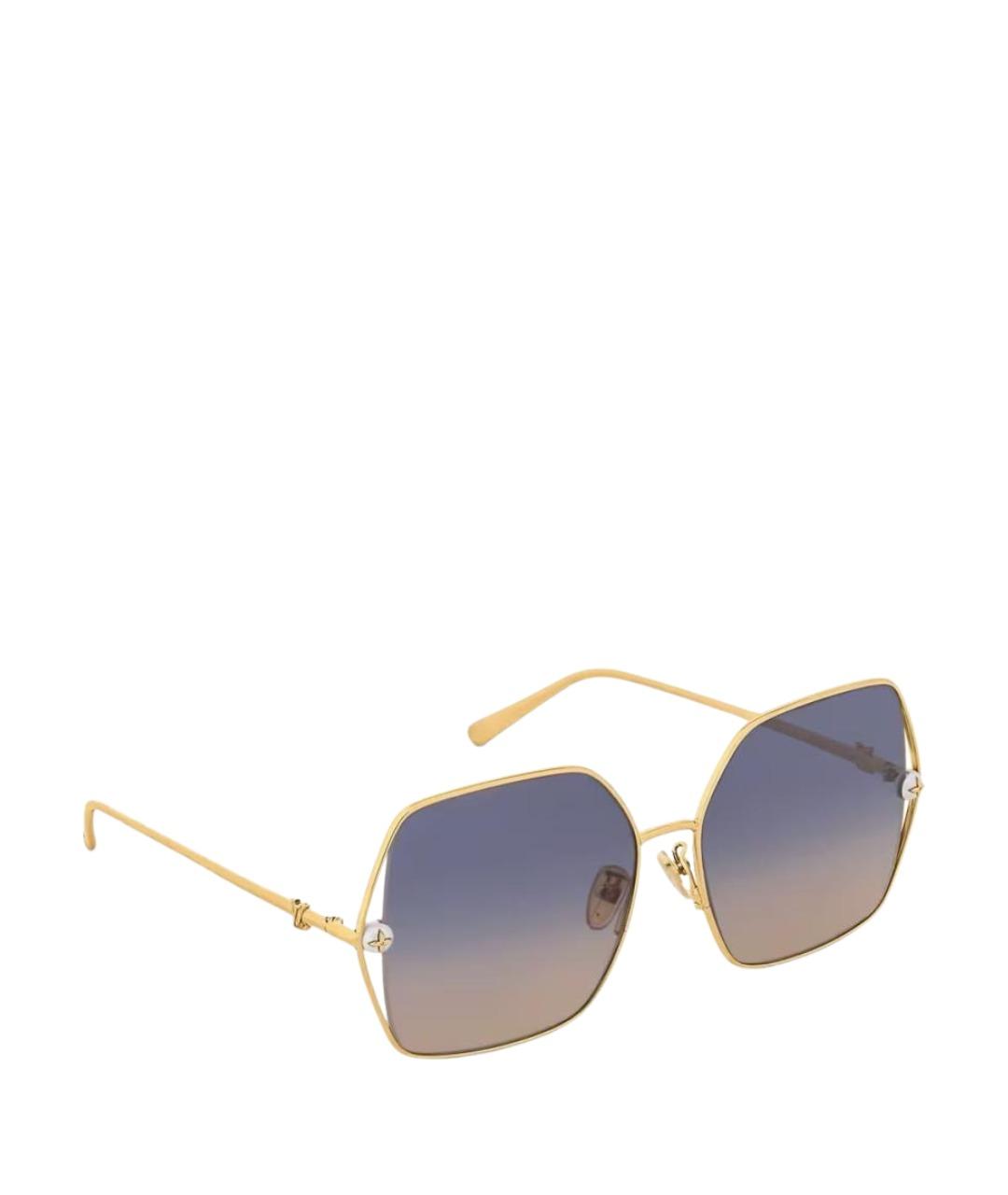 LOUIS VUITTON Золотые металлические солнцезащитные очки, фото 1