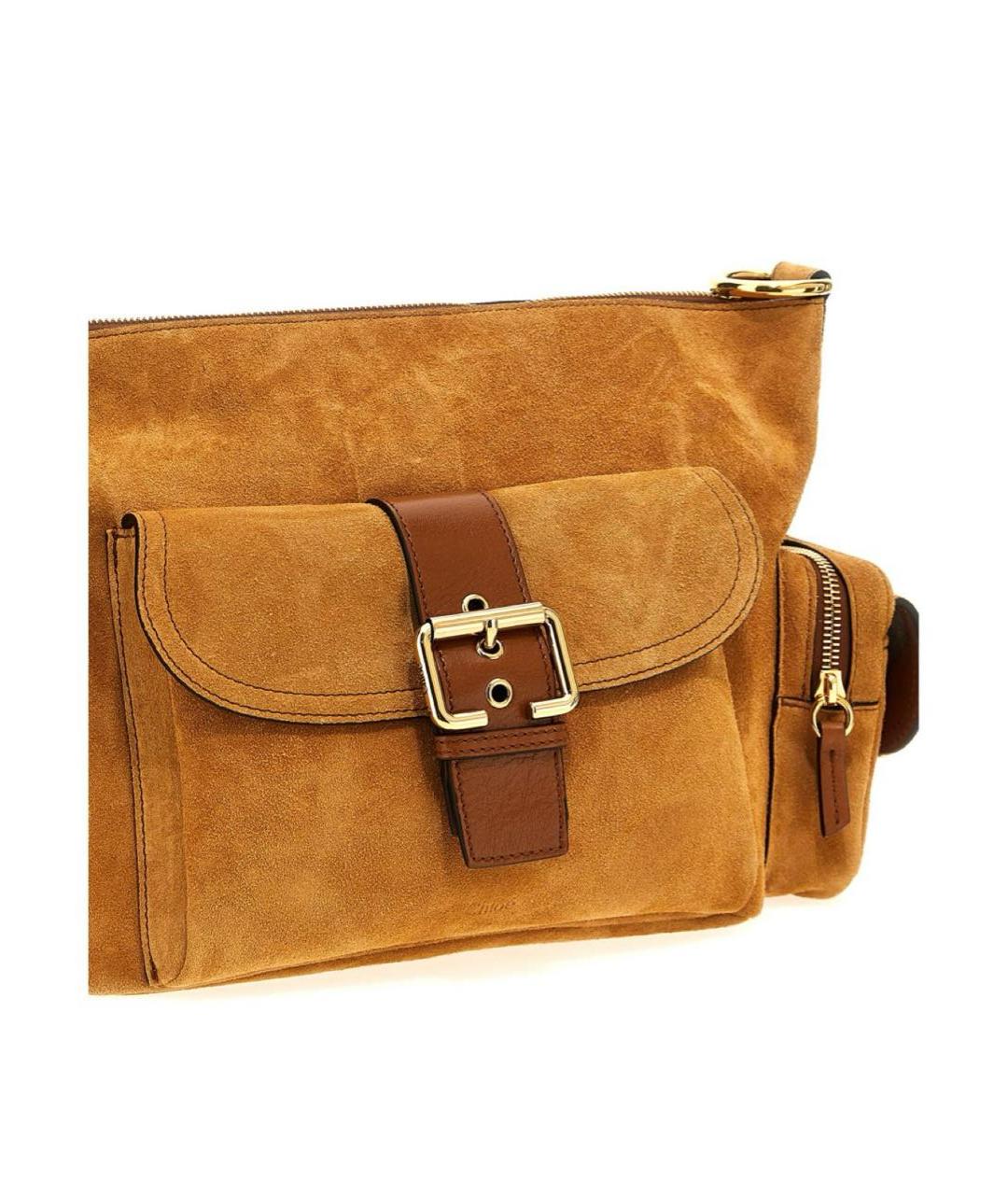 CHLOE Коричневая замшевая сумка с короткими ручками, фото 2