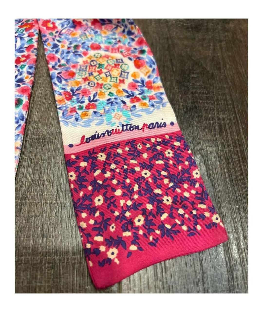 LOUIS VUITTON Мульти шелковый шарф, фото 4