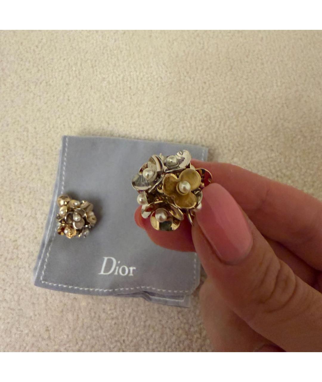 CHRISTIAN DIOR Золотые серебряные серьги, фото 3