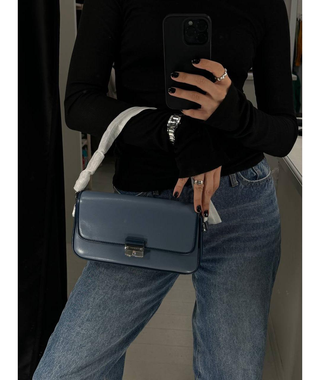 MICHAEL KORS Синяя кожаная сумка через плечо, фото 4