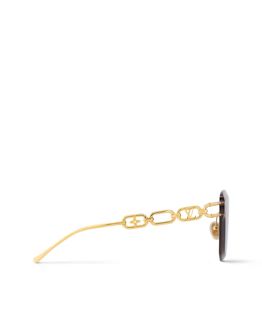 LOUIS VUITTON Золотые металлические солнцезащитные очки, фото 3