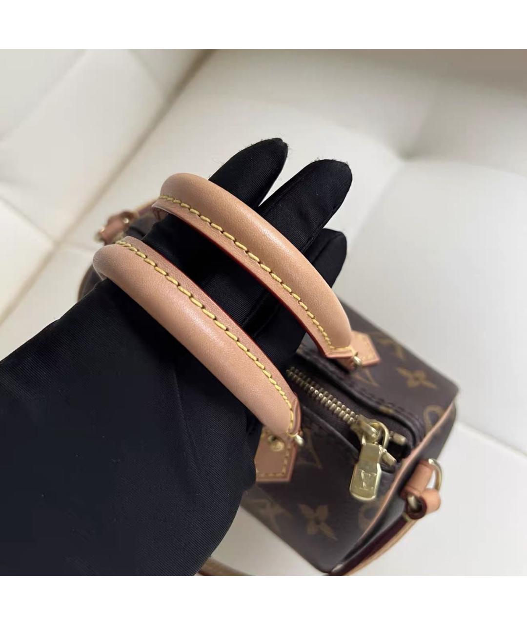 LOUIS VUITTON Коричневая кожаная сумка через плечо, фото 5