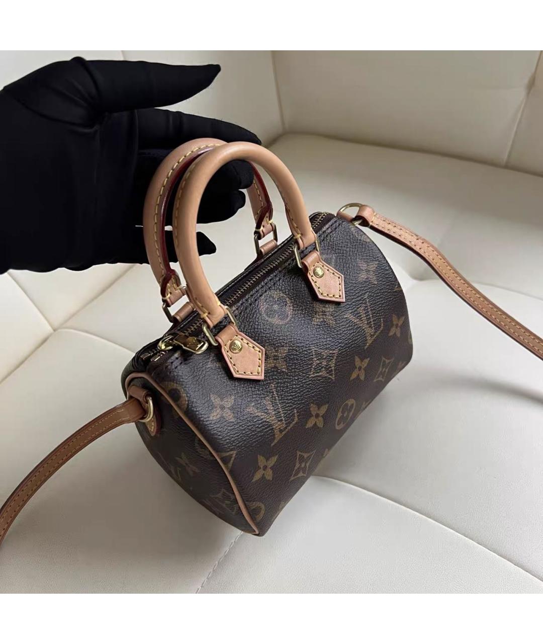 LOUIS VUITTON Коричневая кожаная сумка через плечо, фото 2