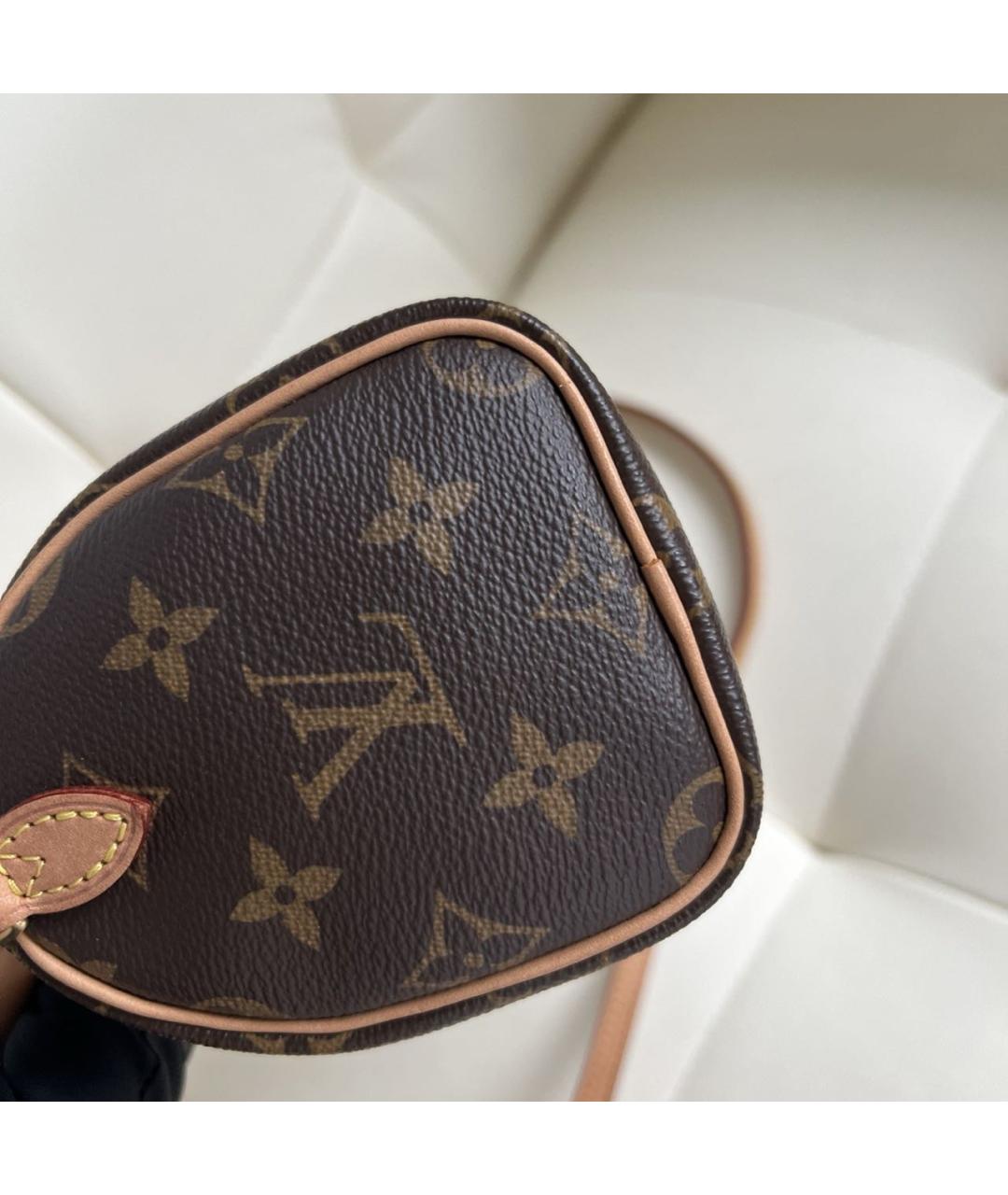 LOUIS VUITTON Коричневая кожаная сумка через плечо, фото 8