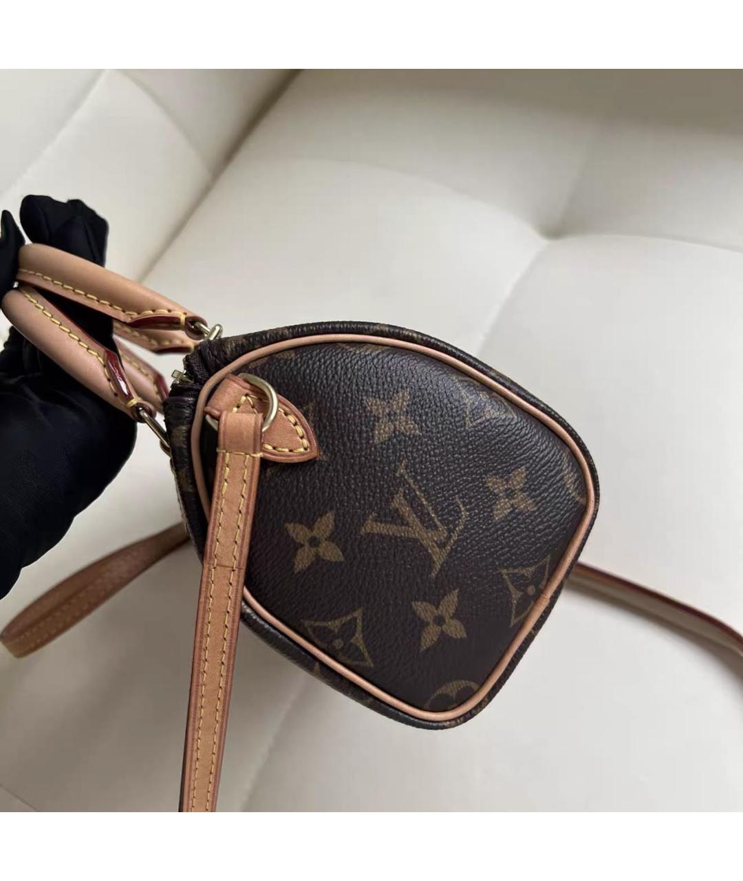 LOUIS VUITTON Коричневая кожаная сумка через плечо, фото 3