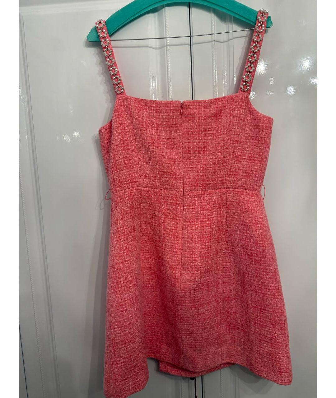 SELF-PORTRAIT Розовое твидовое коктейльное платье, фото 2