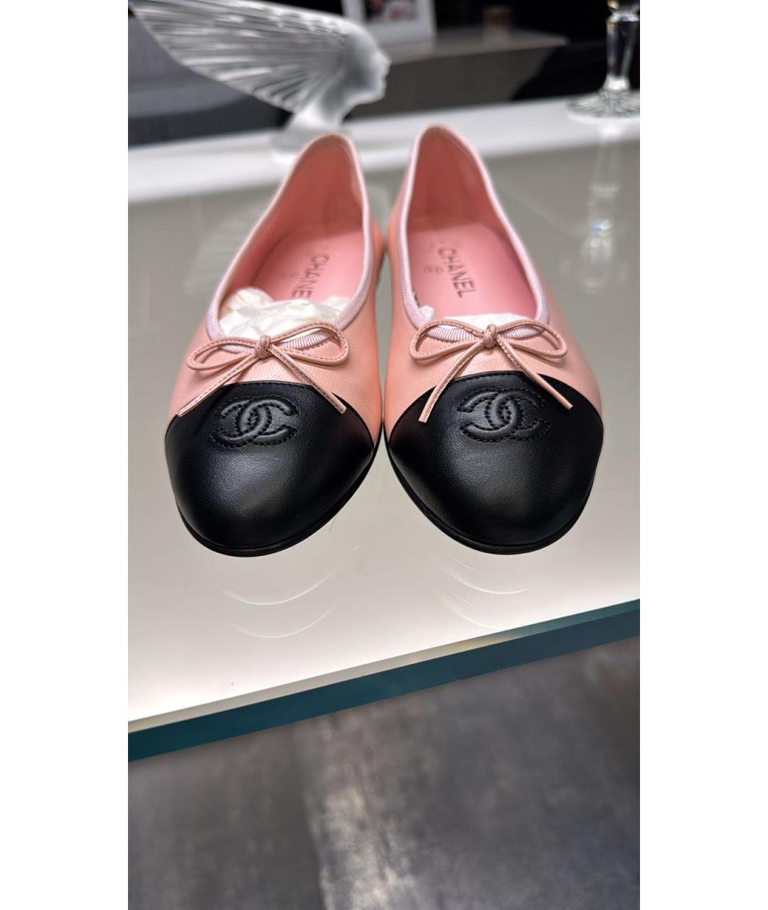 CHANEL Розовые кожаные балетки, фото 3