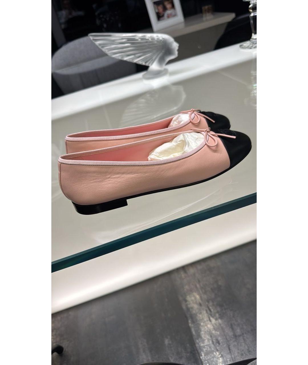 CHANEL Розовые кожаные балетки, фото 2