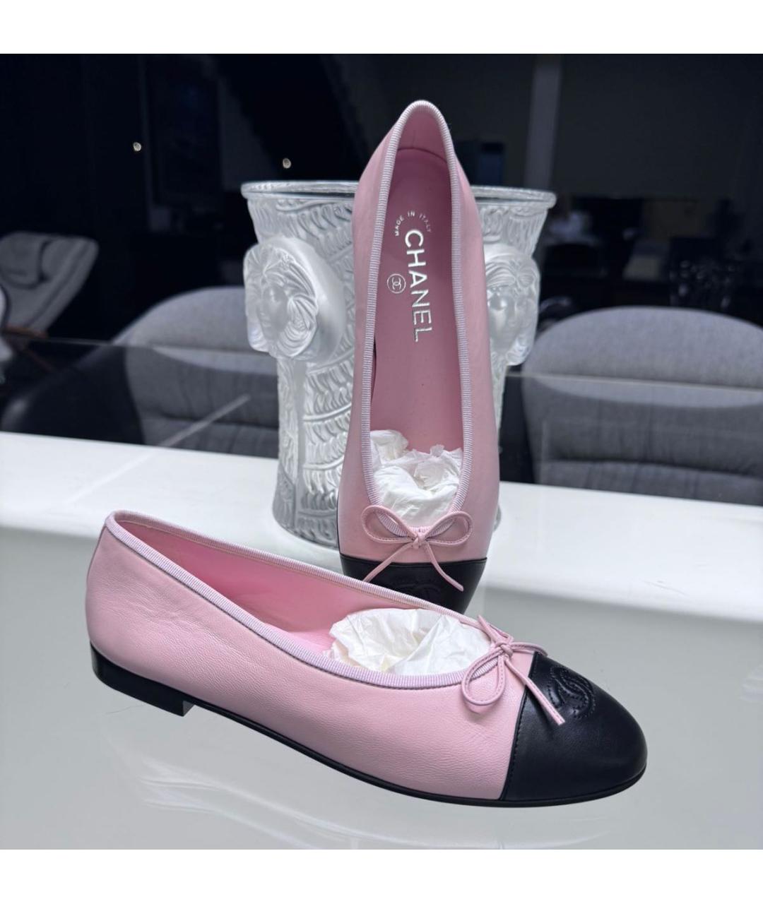 CHANEL Розовые кожаные балетки, фото 7