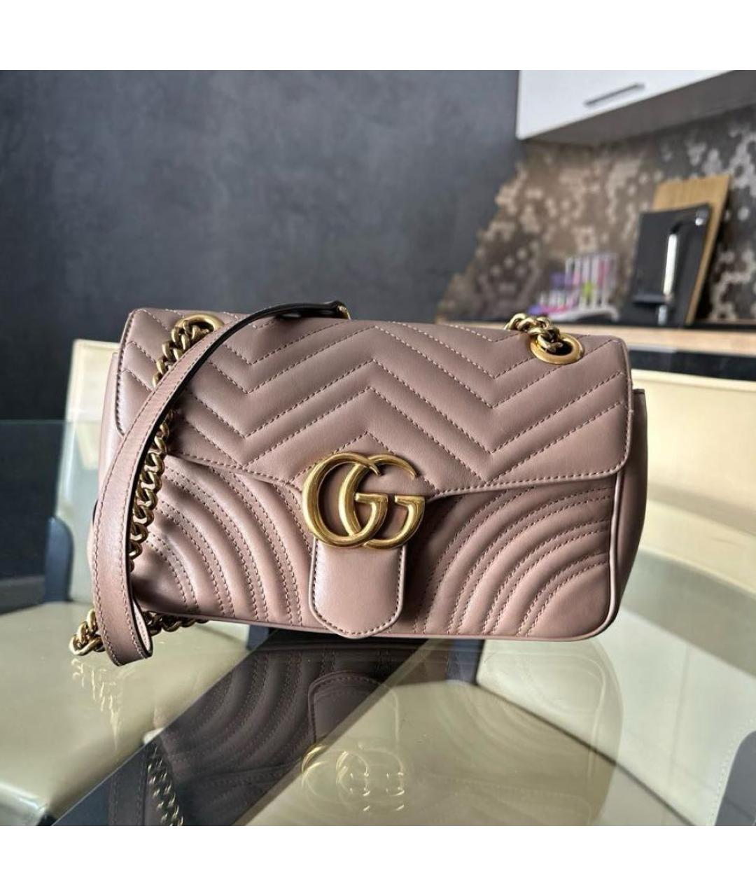 GUCCI Бежевая кожаная сумка через плечо, фото 4