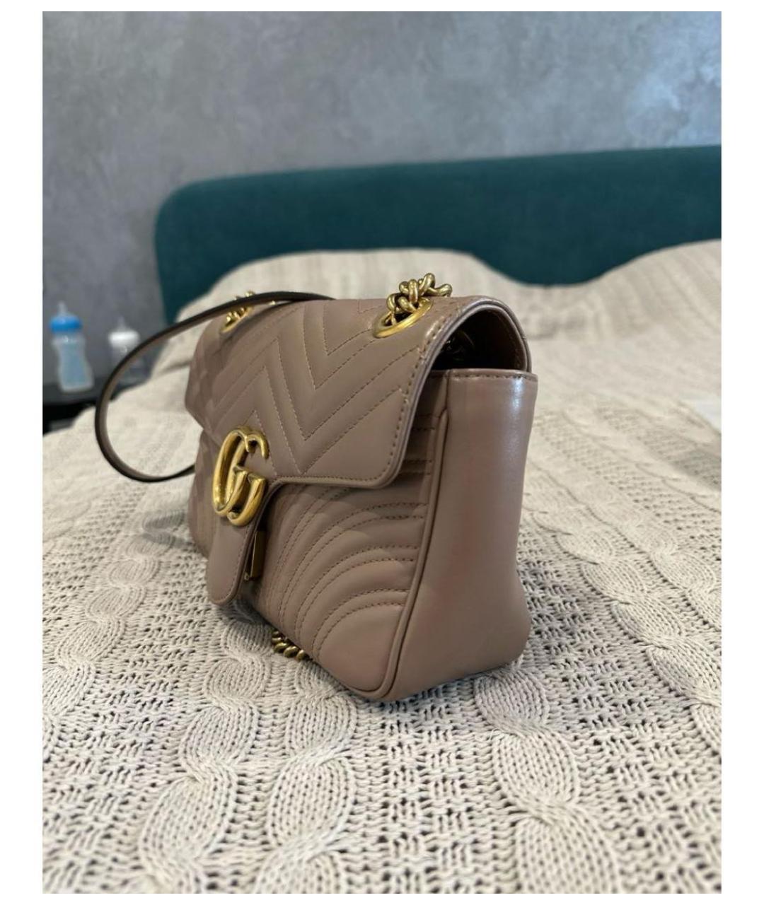 GUCCI Бежевая кожаная сумка через плечо, фото 2