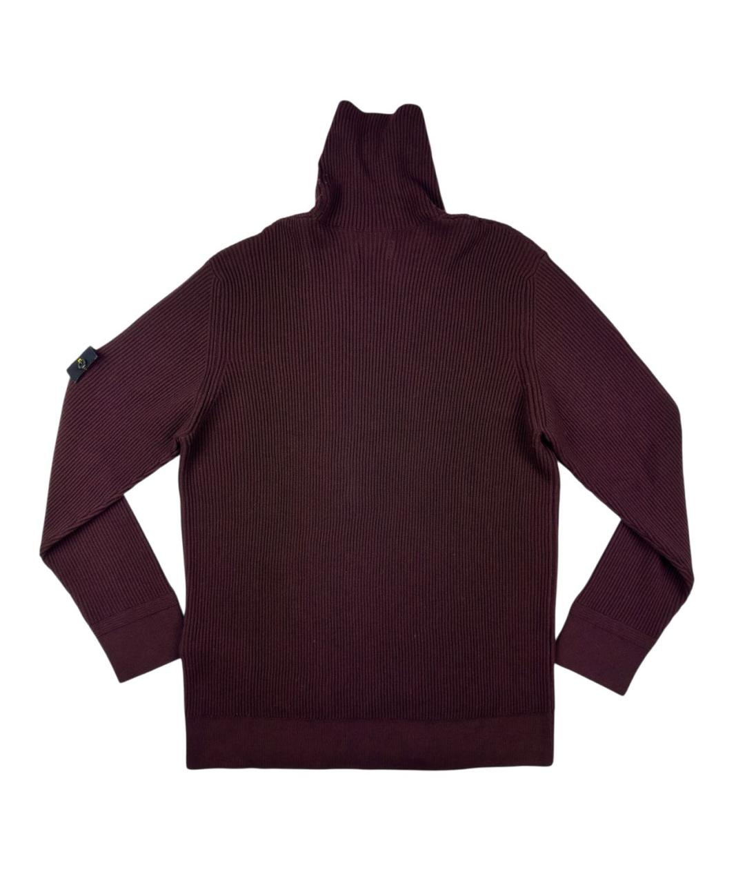 STONE ISLAND Бордовая шерстяная водолазка, фото 2