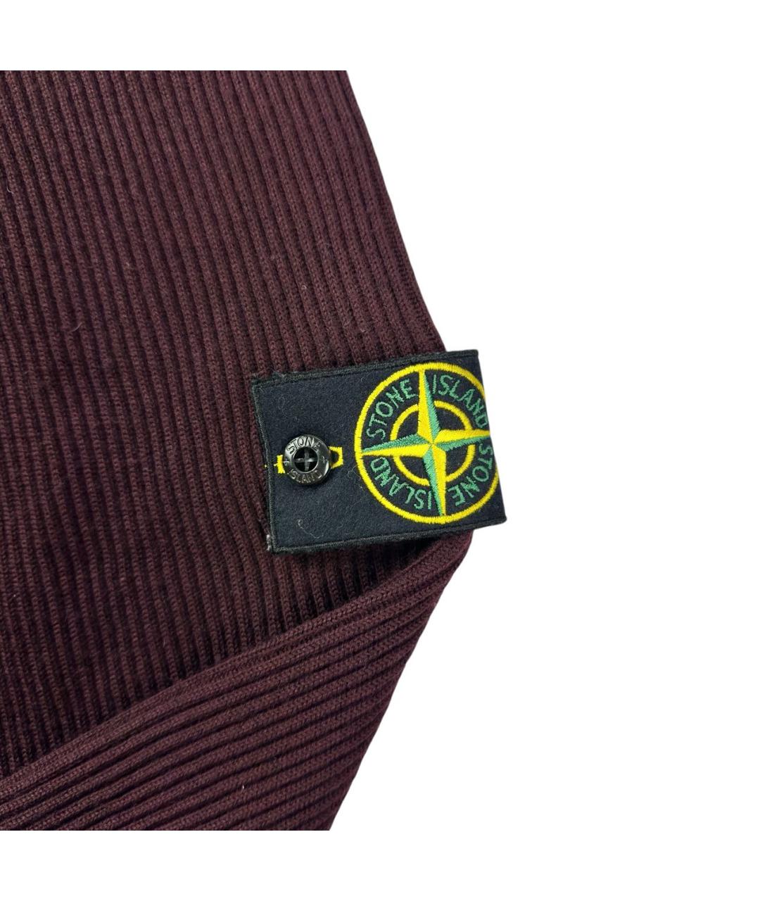 STONE ISLAND Бордовая шерстяная водолазка, фото 4