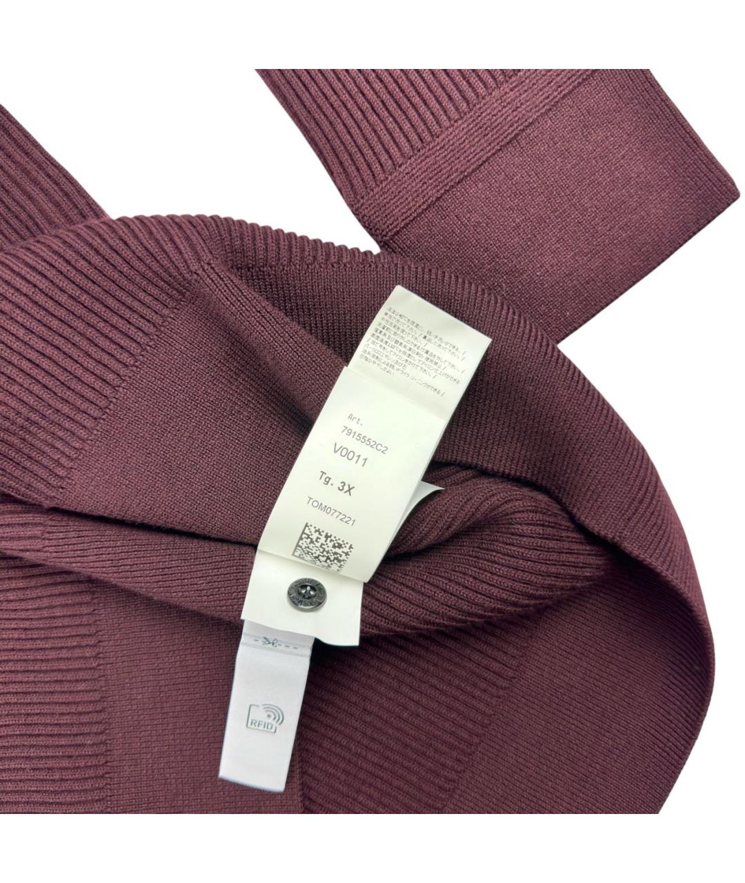 STONE ISLAND Бордовая шерстяная водолазка, фото 6