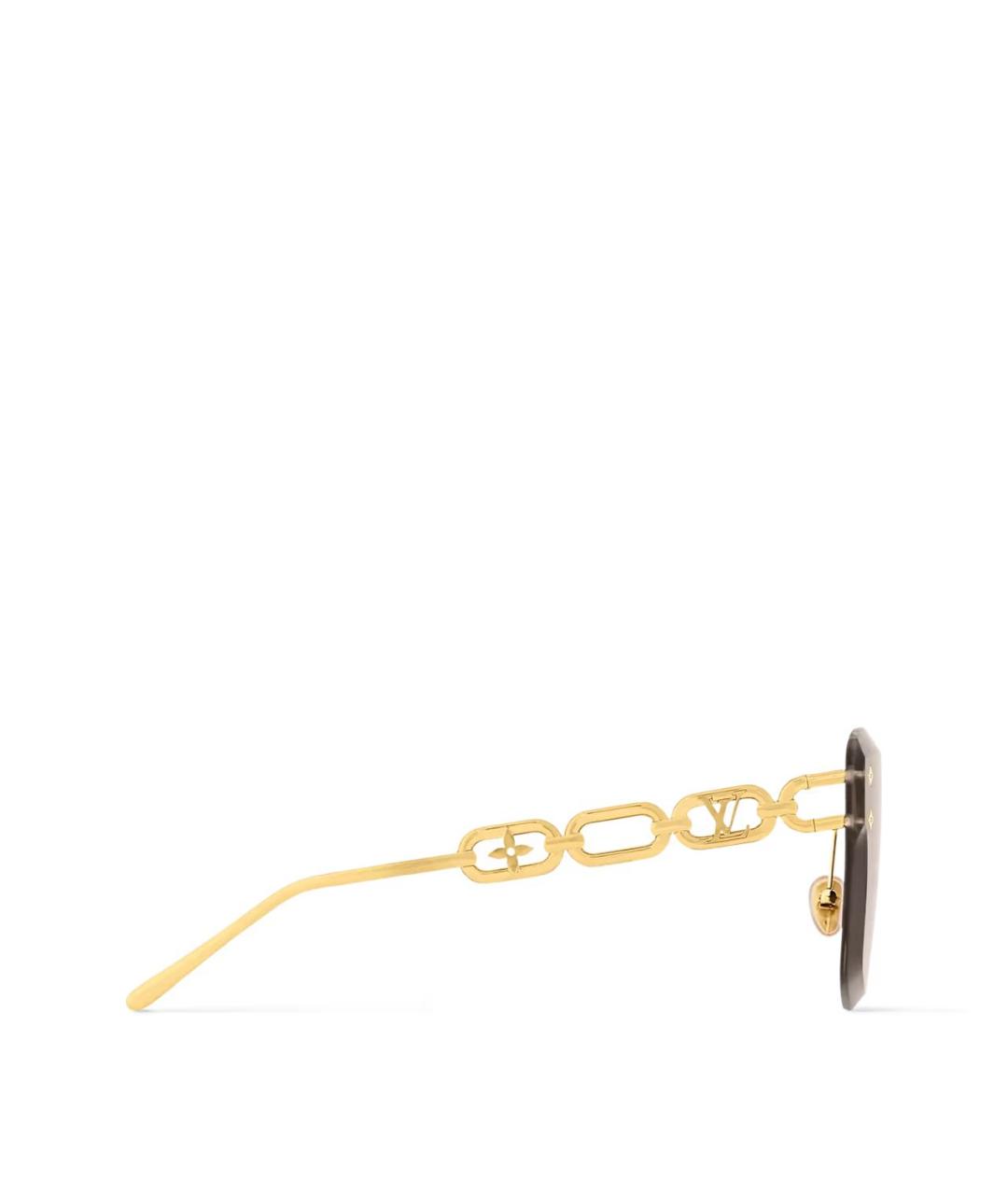 LOUIS VUITTON Золотые металлические солнцезащитные очки, фото 3