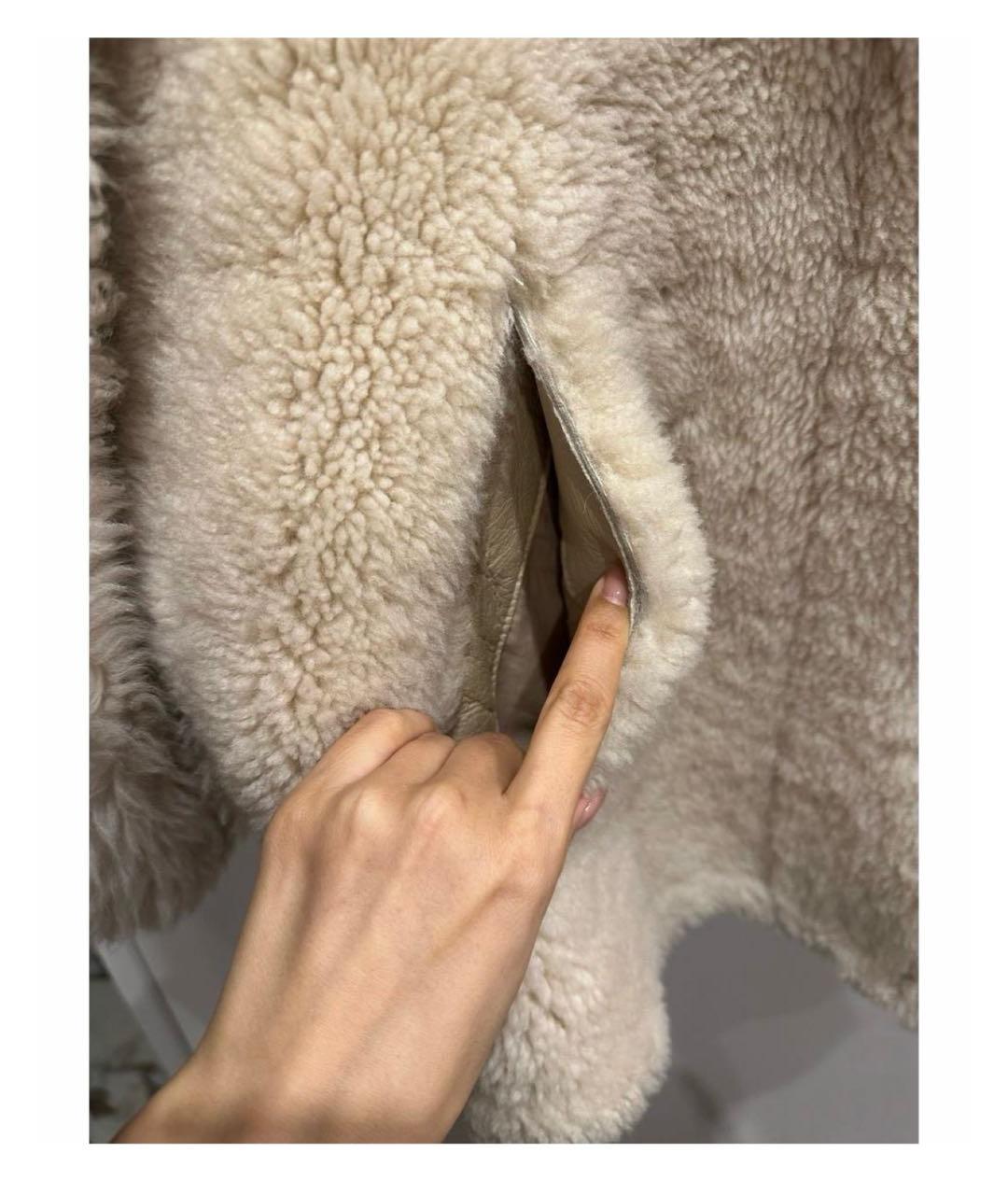 IRO Бежевая меховая дубленка, фото 4