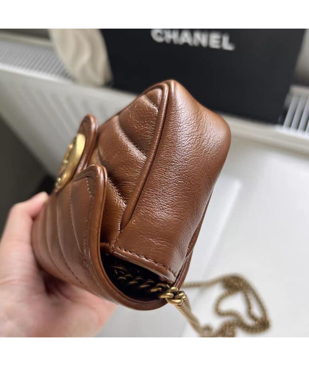 GUCCI Коричневая кожаная сумка через плечо, фото 3