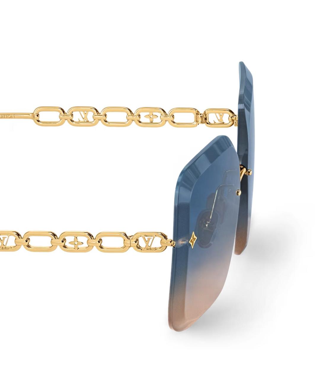 LOUIS VUITTON Золотые металлические солнцезащитные очки, фото 4