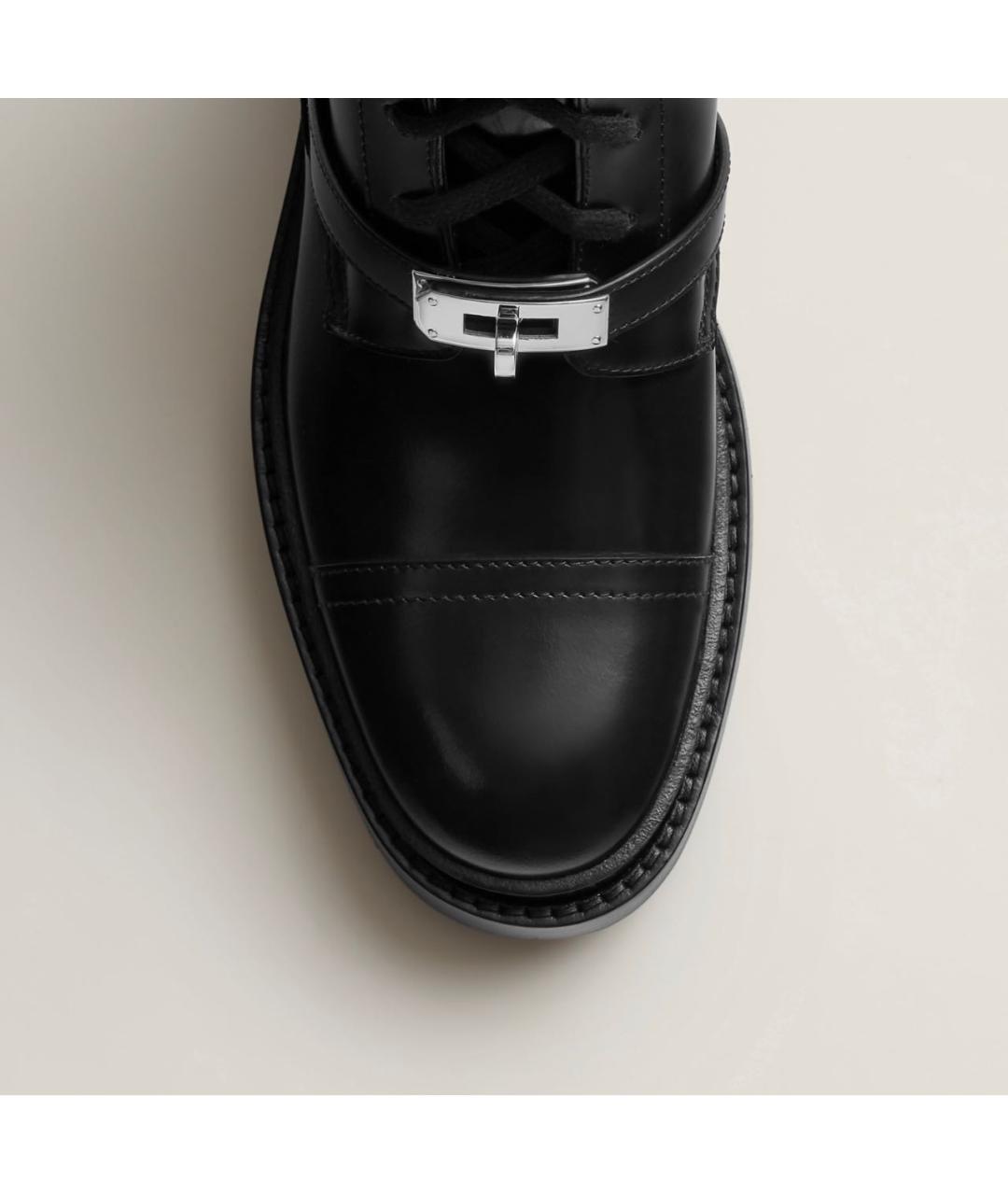 HERMES Черные кожаные ботинки, фото 5