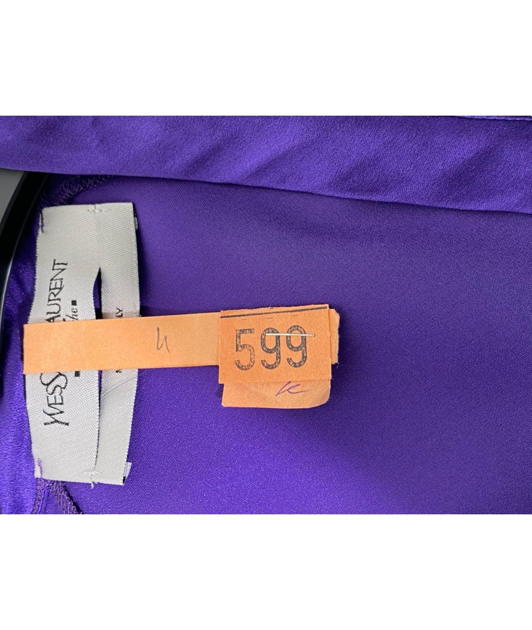 YVES SAINT LAURENT VINTAGE Фиолетовая шелковая майка, фото 5