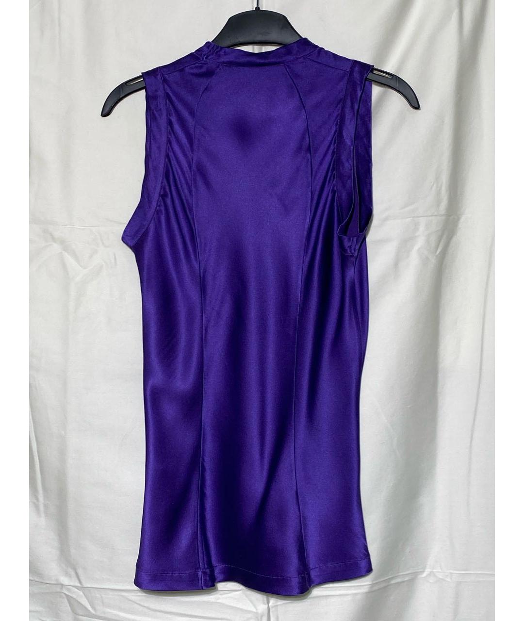 YVES SAINT LAURENT VINTAGE Фиолетовая шелковая майка, фото 2