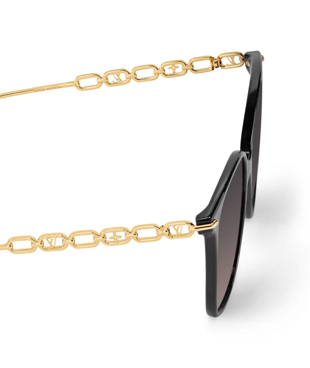LOUIS VUITTON Черные металлические солнцезащитные очки, фото 4