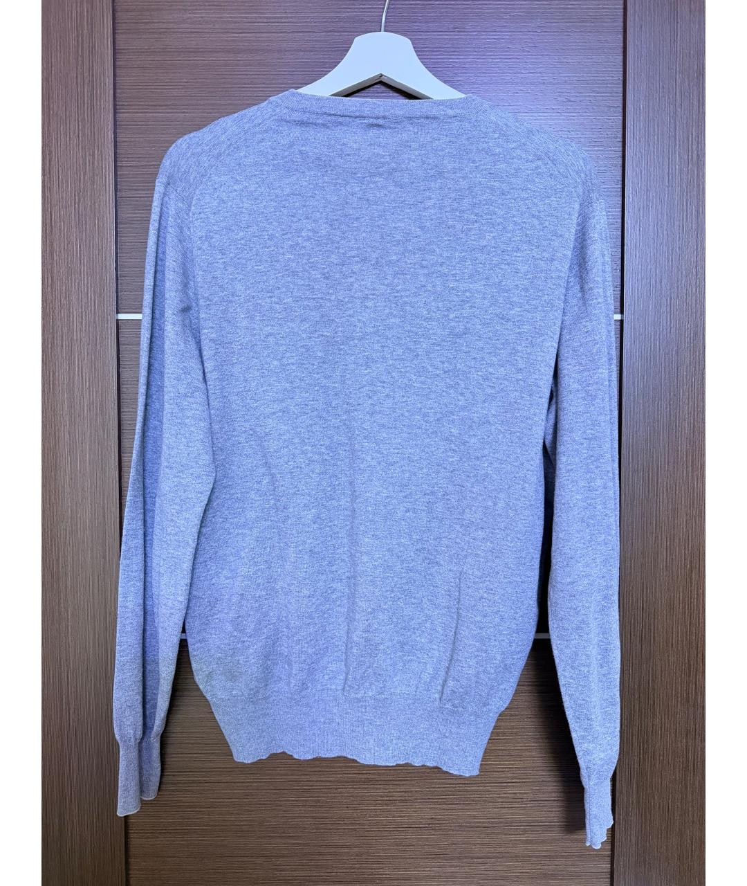 BRUNELLO CUCINELLI Серый хлопковый джемпер / свитер, фото 2