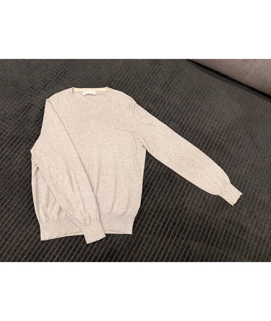 BRUNELLO CUCINELLI Серый хлопковый джемпер / свитер, фото 3