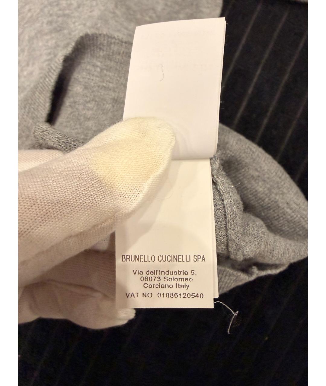 BRUNELLO CUCINELLI Серый хлопковый джемпер / свитер, фото 7