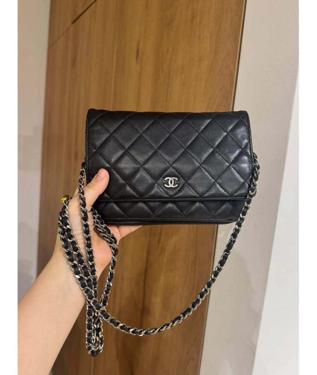 CHANEL Черная кожаная сумка через плечо, фото 4