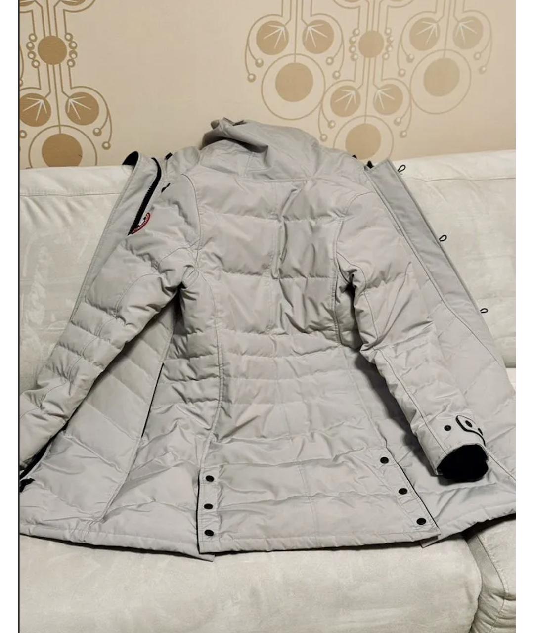 CANADA GOOSE Серый полиэстеровый пуховик, фото 2